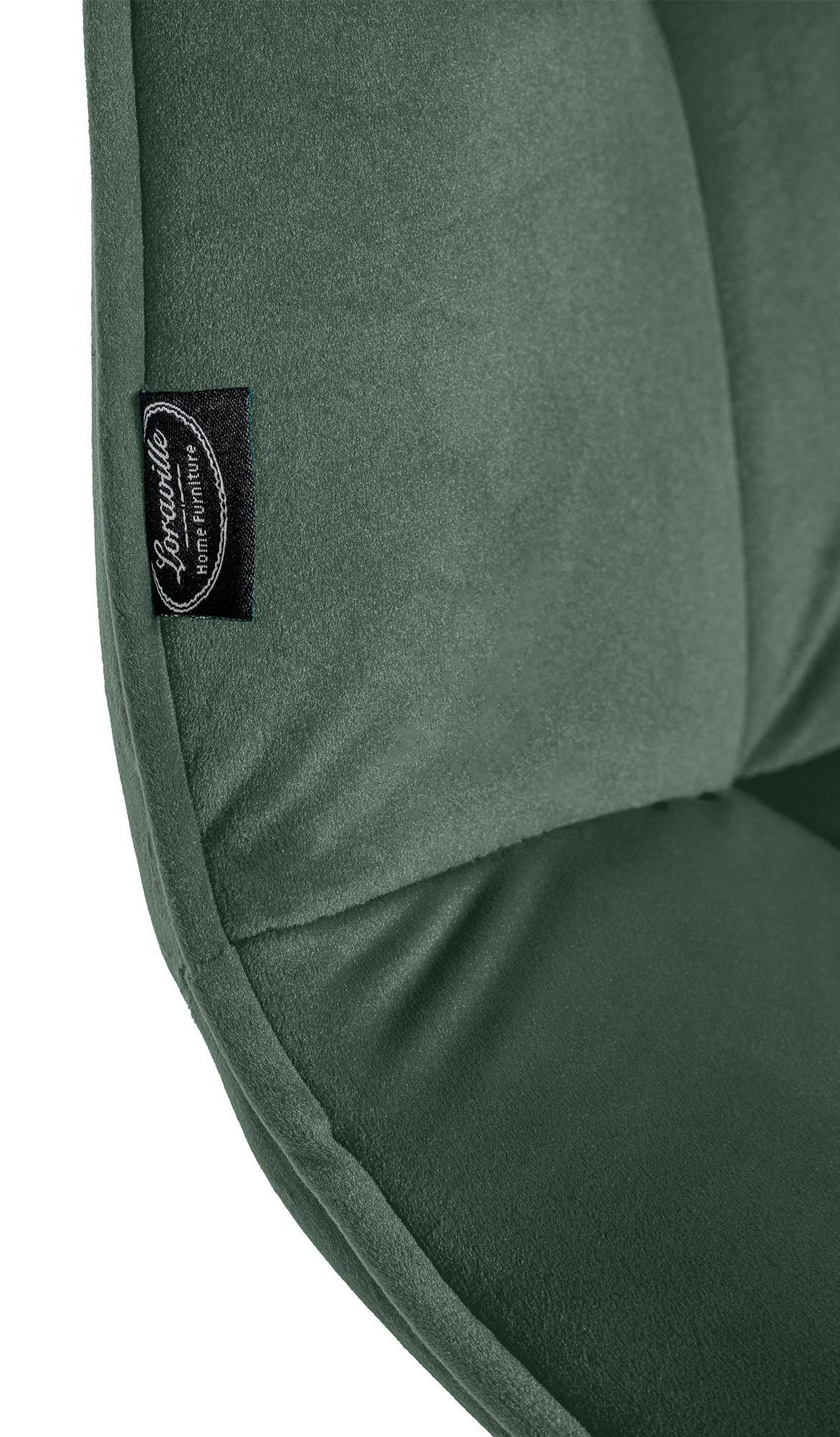 SCHWINGSTUHL 2er Set Samt dunkelgrün - Dunkelgrün/Schwarz, Textil/Metall (47/87/58cm) - CLP