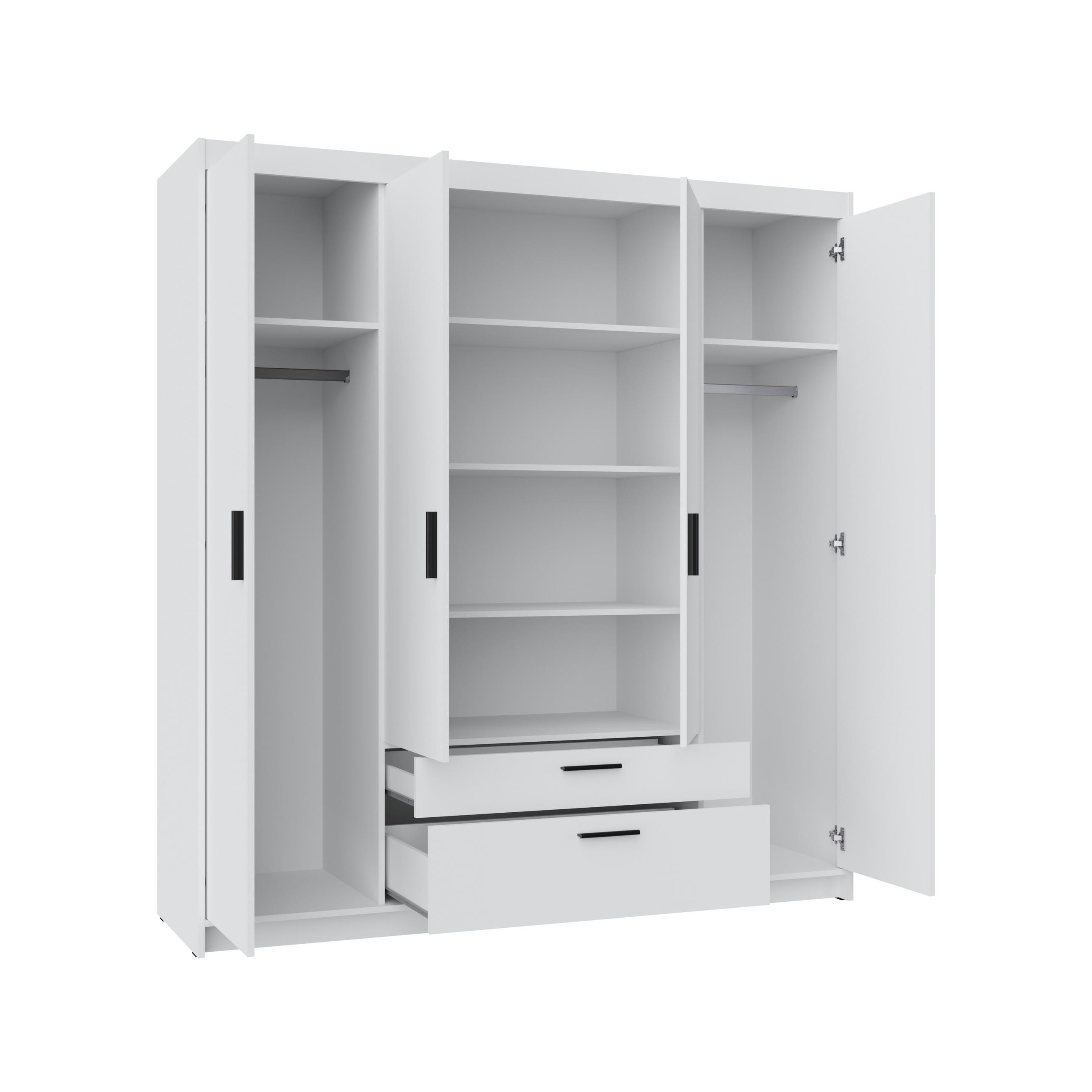 KLEIDERSCHRANK Storicos Sonoma Eiche 176,3/190,5/53 cm - 4T2S Modern mit Schubladen - Beige, Holzwerkstoff/Kunststoff (176.3/190.5/53cm) - AX Living