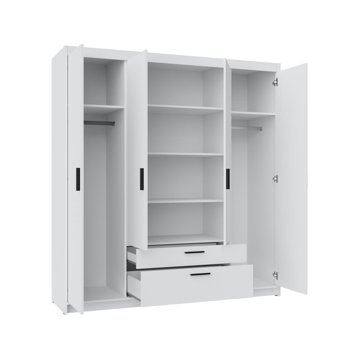 KLEIDERSCHRANK Storicos Eiche Lefkas 176,3/190,5/53 cm - 4T2S Modern mit Schubladen - Braun, Holzwerkstoff/Kunststoff (176.3/190.5/53cm) - AX Living