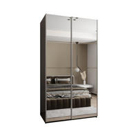 SCHWEBETÜRENSCHRANK 245,5/140/64 2-türig - Silberfarben/Schwarz, Holz/Metall (140/245/64cm) - Abiks Möbel