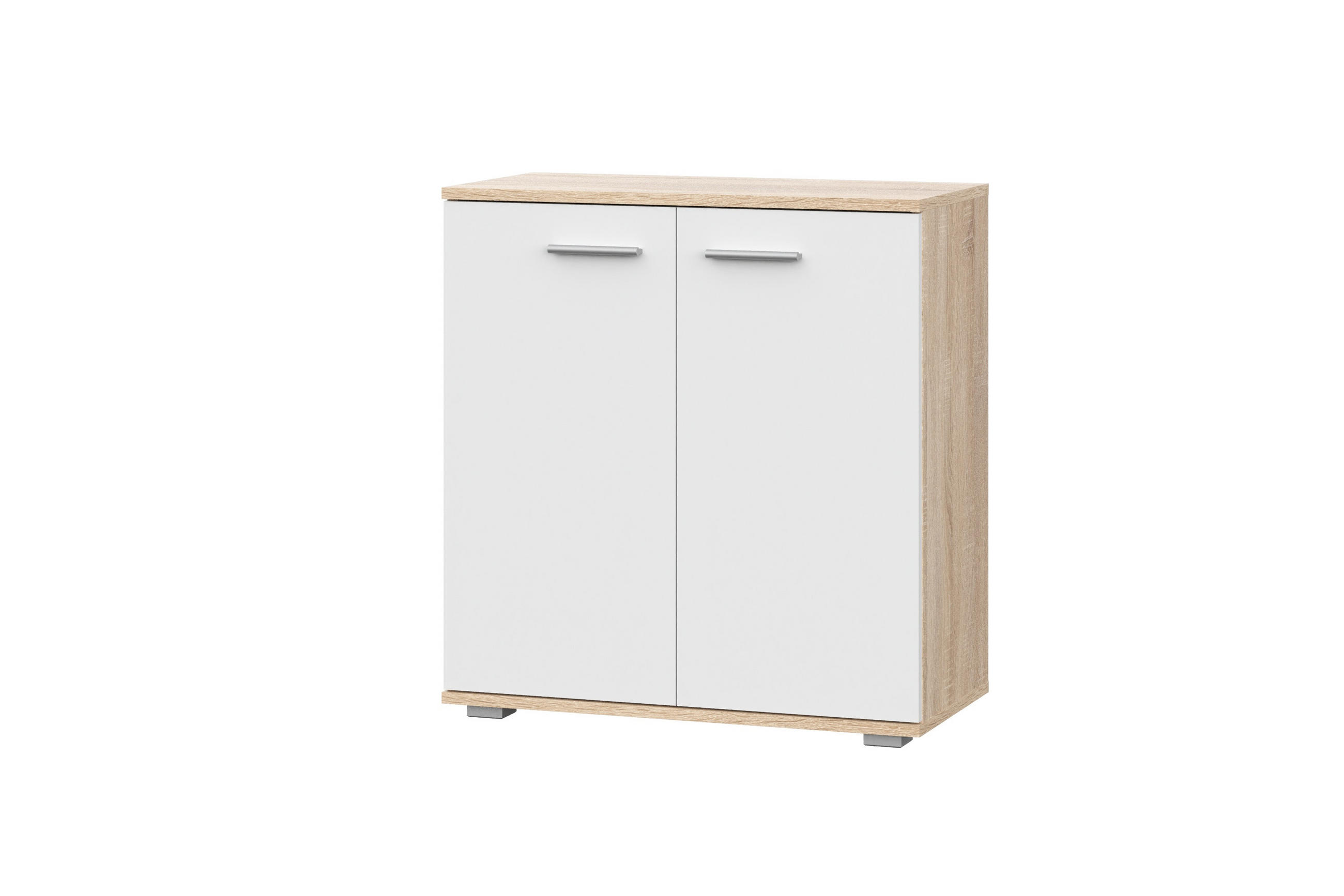 KOMMODE Sonoma Eiche, Weiß 69/74/34 - Weiß/Sonoma Eiche, Holzwerkstoff (69/74/34cm) - RAUMHIRSCH FURNITURE