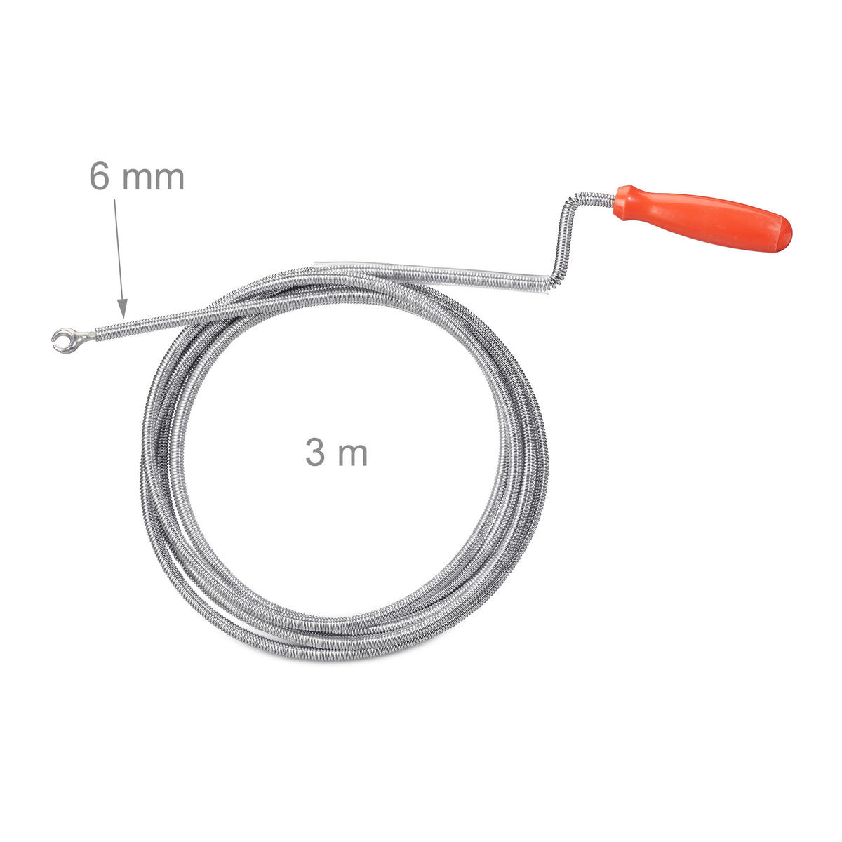ROHRREINIGUNGSSPIRALE - Silberfarben, Kunststoff/Metall (300/5.5/2cm) - Relaxdays