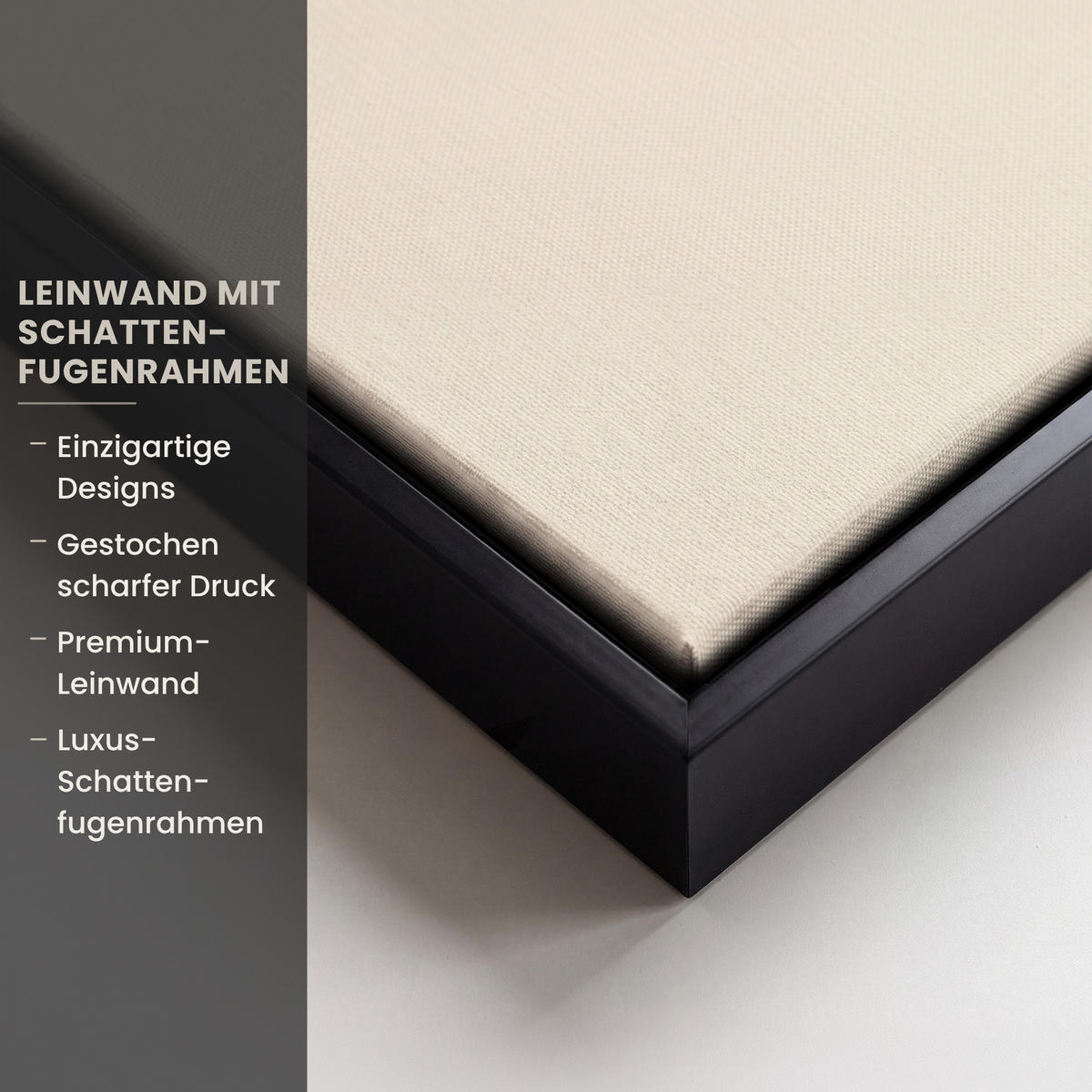 LEINWAND Bilder mit Rahmen - Pflanze - Beige - Japanisch - 90x60 - Schwarz, Textil (90/60cm) - MuchoWow