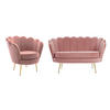 COUCHGARNITUR Muschel 2+1 - Samt - Rosafarben - DANDELION - Pink, Textil (75/78/124cm) - Pascal Morabito
