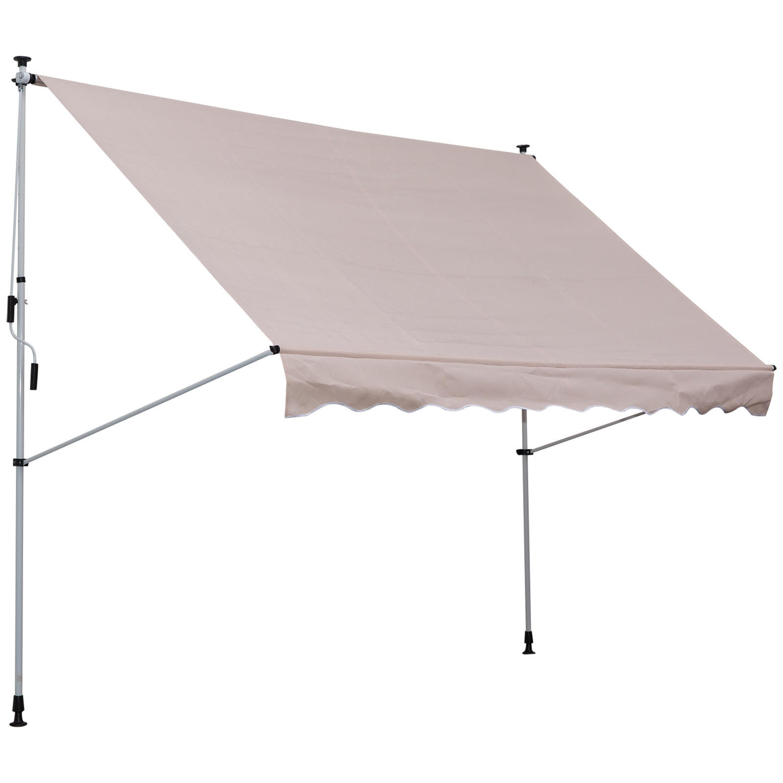 MARKISE, Blau+Weiß, Aluminium, Stahl, Polyester - Creme, Metall (150/280/200cm) - Outsunny
