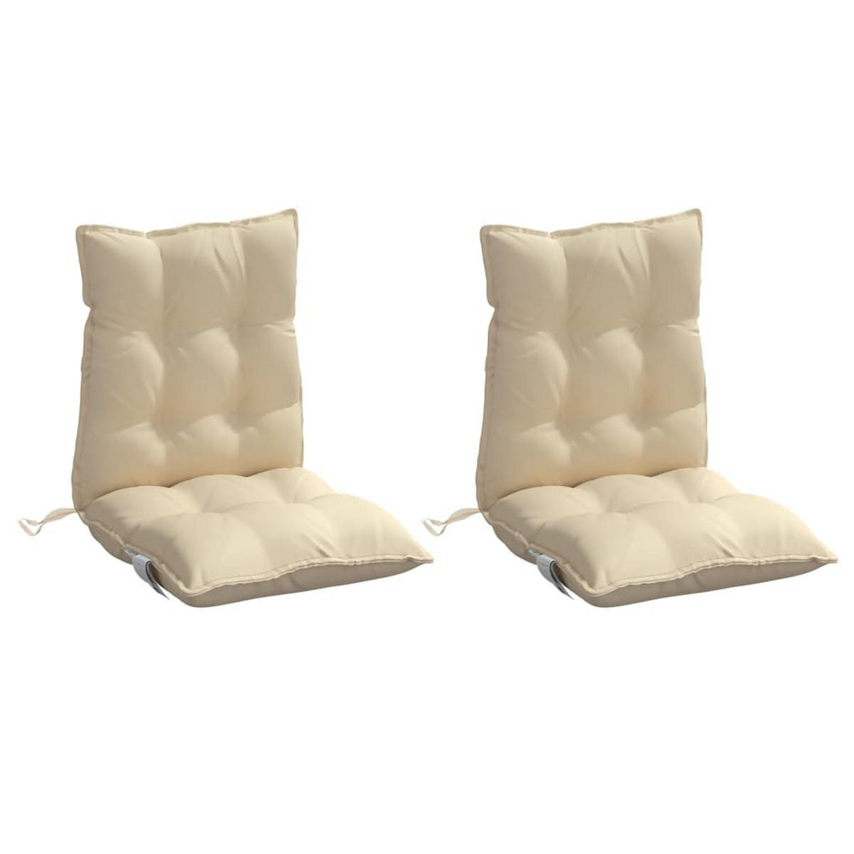 NIEDRIGLEHNER-AUFLAGEN 2Er Set Beige Oxford-Gewebe - Beige, Textil (50/7/100cm) - vidaXL