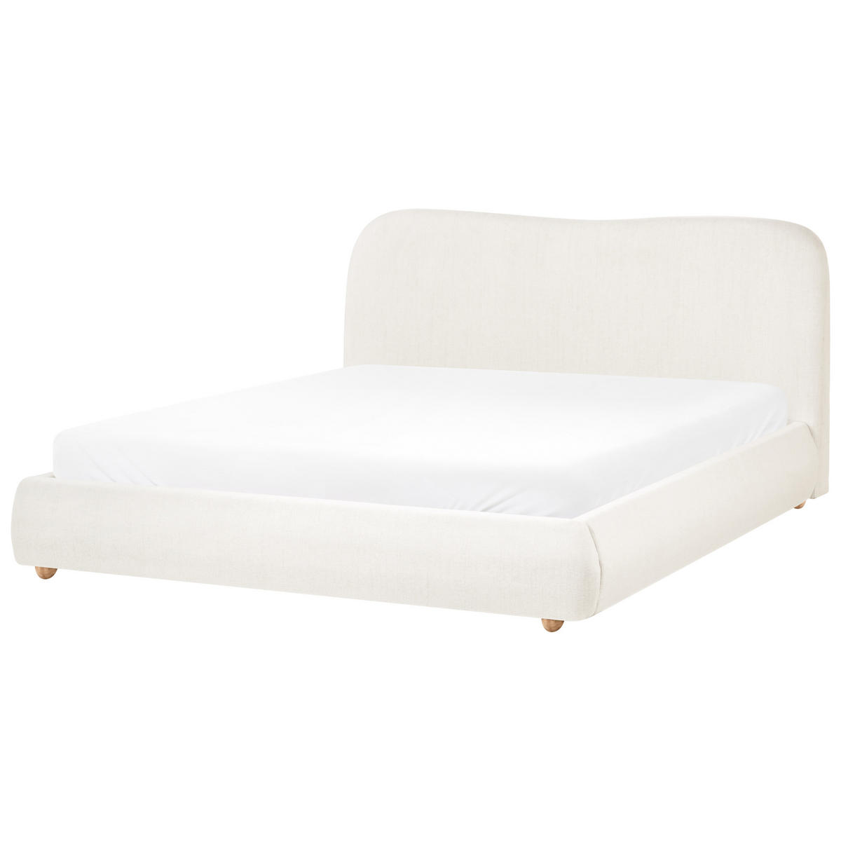 BETT mit Stauraum 160/200 cm Stoff Cremeweiß Blagnac - Creme, Textil (160/200cm) - Beliani