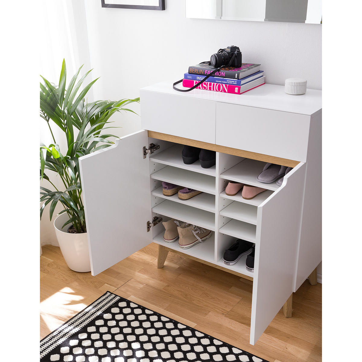 KOMMODE - Eiche teilmassiv - Weiß, Holz/Holzwerkstoff (85/101/40cm) - home24