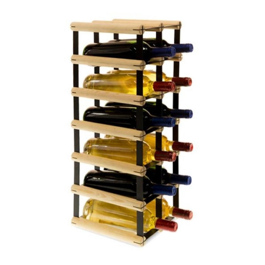 WEINREGAL Vinotega Mod Metal 62,5x22,5x24,5 cm 2x6 Flaschen Massives Kiefernholz Natur - Naturfarben, Holz (22.5/62.5/24.5cm) - PROREGAL