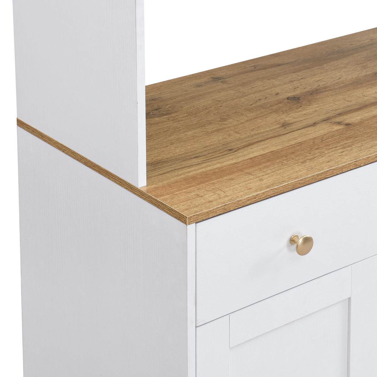 GESCHIRRSCHRANK aus MDF 94,5x30x175,5 cm in Weiß mit Vitrinentüren - Weiß, Holzwerkstoff (94.5/175.5/30cm) - Modfu