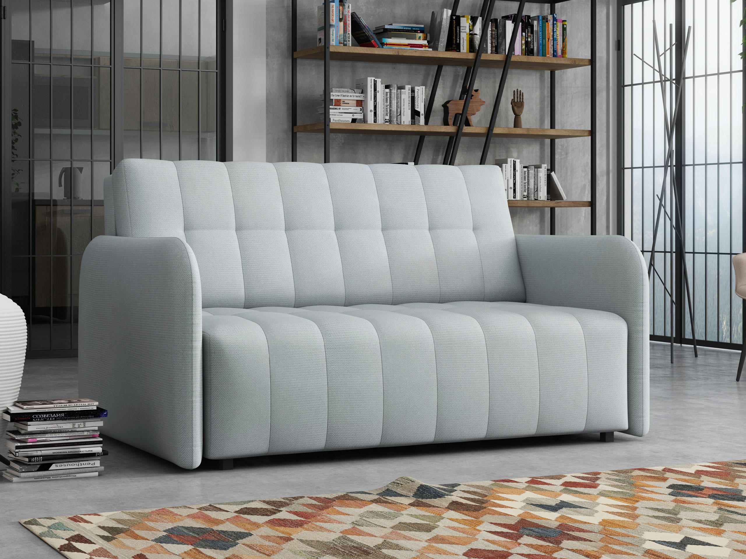 SCHLAFSOFA Viva Grand III - Hellgrau/Schwarz, Holz/Kunststoff (145/85/95cm) - MIRJAN24