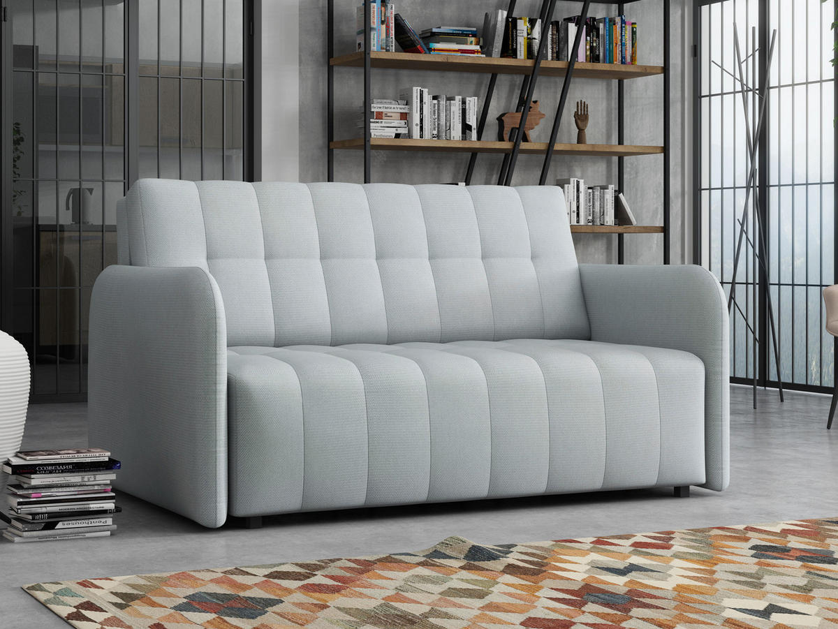 SCHLAFSOFA Viva Grand III - Hellgrau/Schwarz, Holz/Kunststoff (145/85/95cm) - MIRJAN24