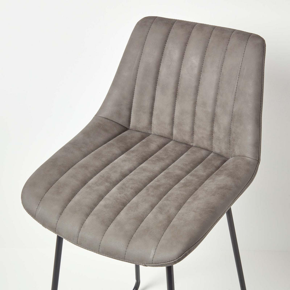 BARSTUHL Ascot, Kunstleder mit Rückenlehne - Grau, Textil (54/97/47cm) - Homescapes