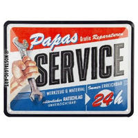 BLECHSCHILD 15/20 cm Papas Service - Multicolor, Metall (20/15/0.5cm) - Nostalgic-Art