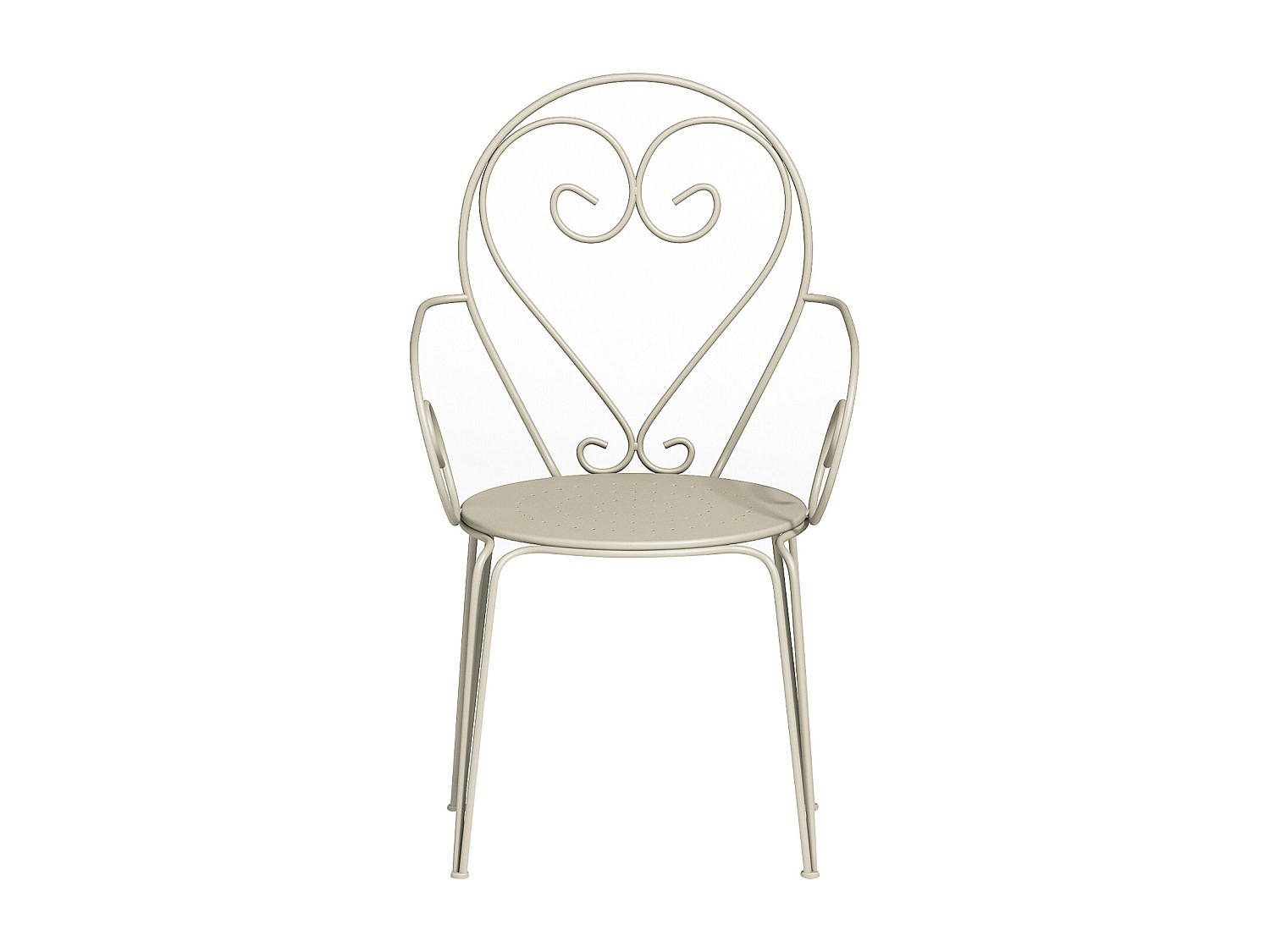 GARTENSTUHL - 48 cm x 52 cm - Metall - Beige - GUERMANTES - Beige, Metall (48/89/52cm) - Vente-Unique