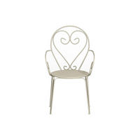 GARTENSTUHL - 48 cm x 52 cm - Metall - Beige - GUERMANTES - Beige, Metall (48/89/52cm) - Vente-Unique