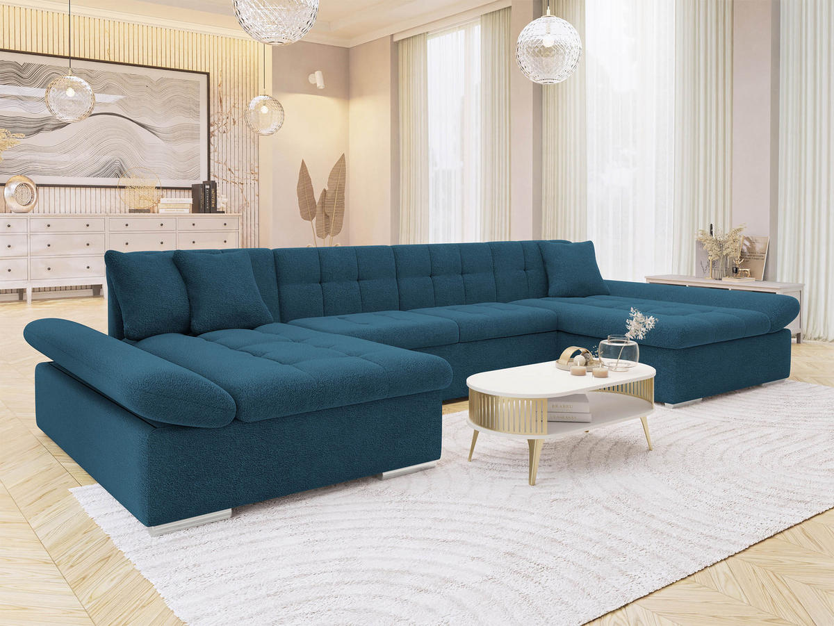 WOHNLANDSCHAFTEN Alia - Blau, Holz/Textil (360/75/160cm) - MIRJAN24