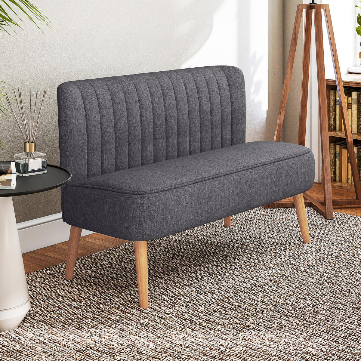 2-SITZER Sofa Dunkelgrau 117.0/56.5/77.0 cm - Dunkelgrau, Textil (56.5/77/117cm)