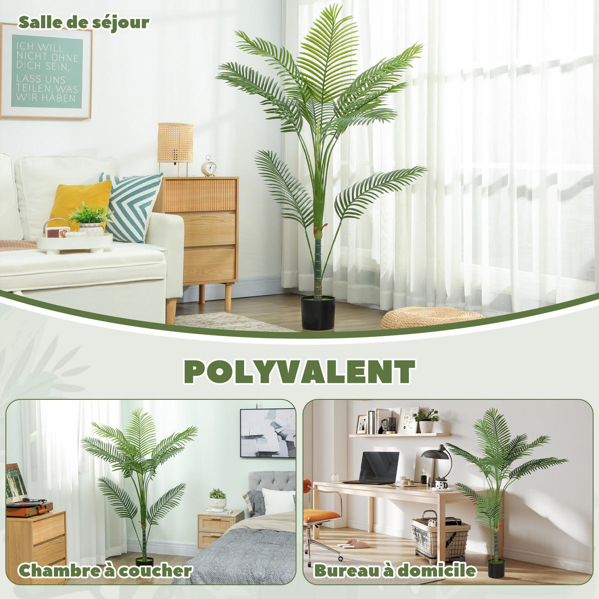 KUNSTPFLANZE DE-16627 150 cm, Areca-Design Grün - Grün, Kunststoff (150cm) - ComfortXL