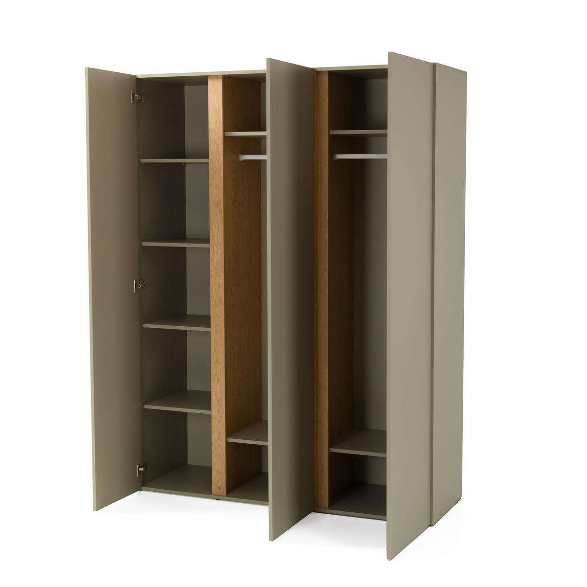 DREHTÜRENSCHRANK Lico mit 3 Türen, Beige Sand - Beige, Holzwerkstoff (145/195/50cm) - Beautysofa