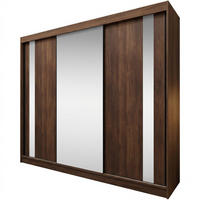 SCHWEBETÜRENSCHRANK Gaja mit 3 Türen, mit Spiegel 240/216/61 Walnuss - Walnussfarben, Holzwerkstoff (240/216/61cm) - Beautysofa