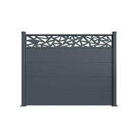 ALUMINIUMZAUN mit breiten Latten 4m H.150cm anthrazitgrau – geometrisches Muster von ALPIS RUIVO - Grau, Metall (400/150cm) - Sicaan