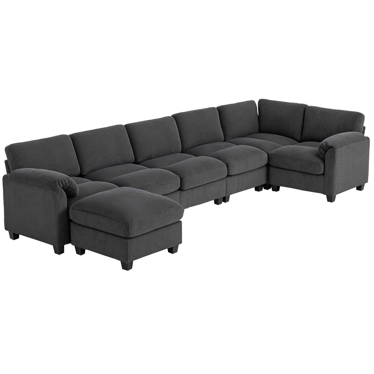 ECKSOFA Dunkelgrau 292/224/85 cm - Dunkelgrau, Textil (292/224cm) - PANGIVO