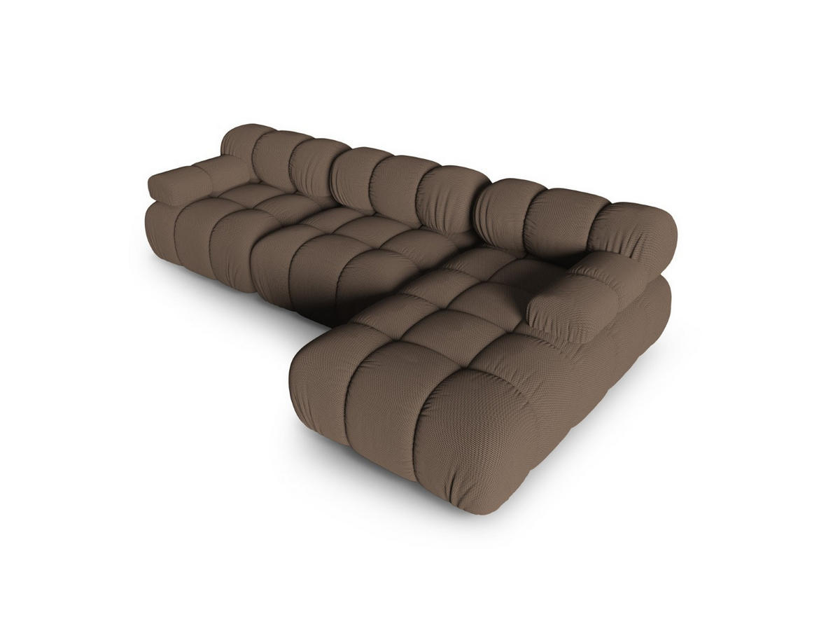 ECKSOFA modular rechts Bellis aus 3D-Stoff braun 4 Sitzplätze - Braun, Textil (155/282cm) - Micadoni