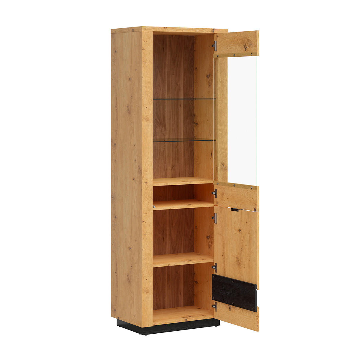 VITRINA Glenn Drvo i crno - crna, drvni materijal (66/199/42cm) - Petits-meubles