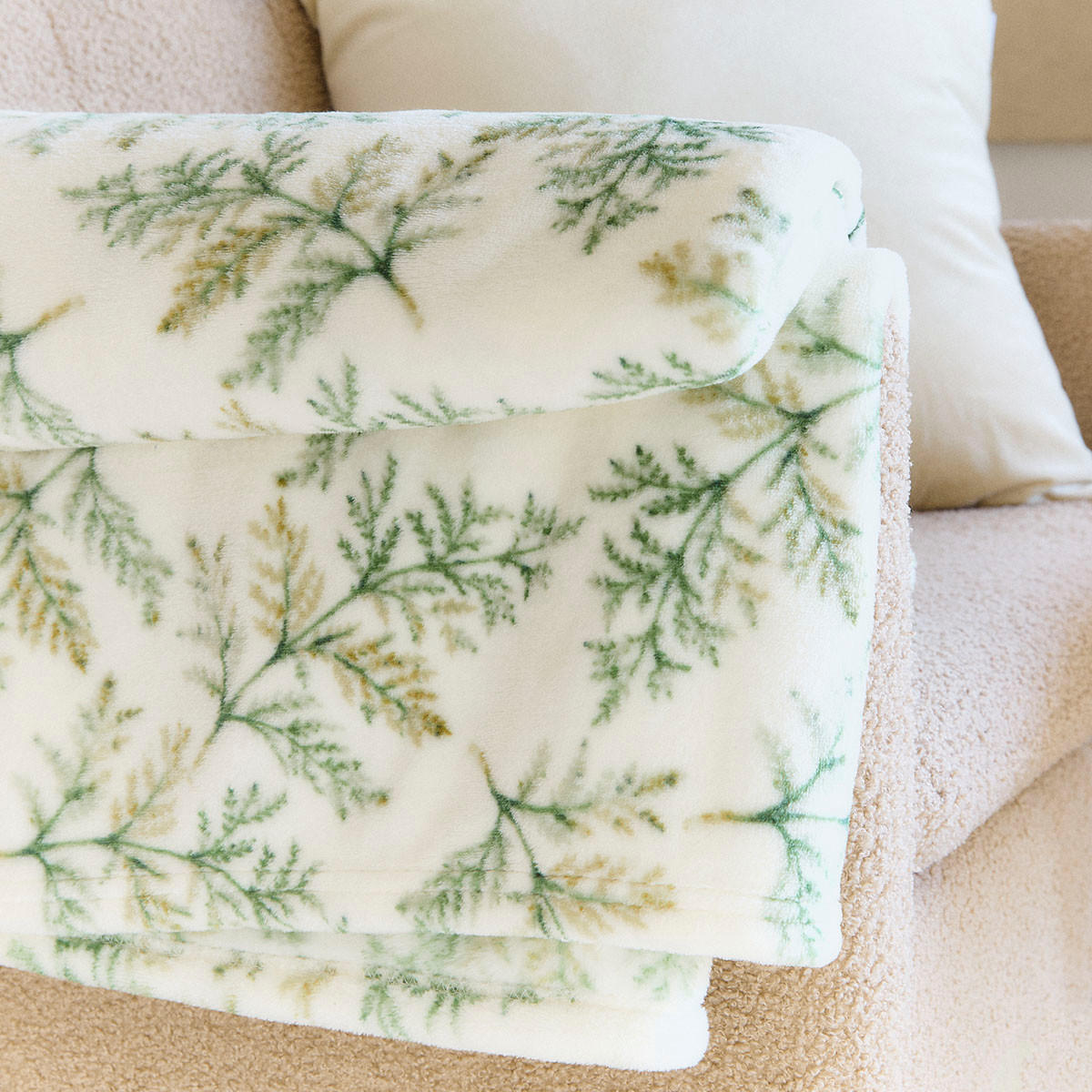 DECKE Halli 150/200 cm - Weiß/Grün, Textil (150/200cm) - Homla