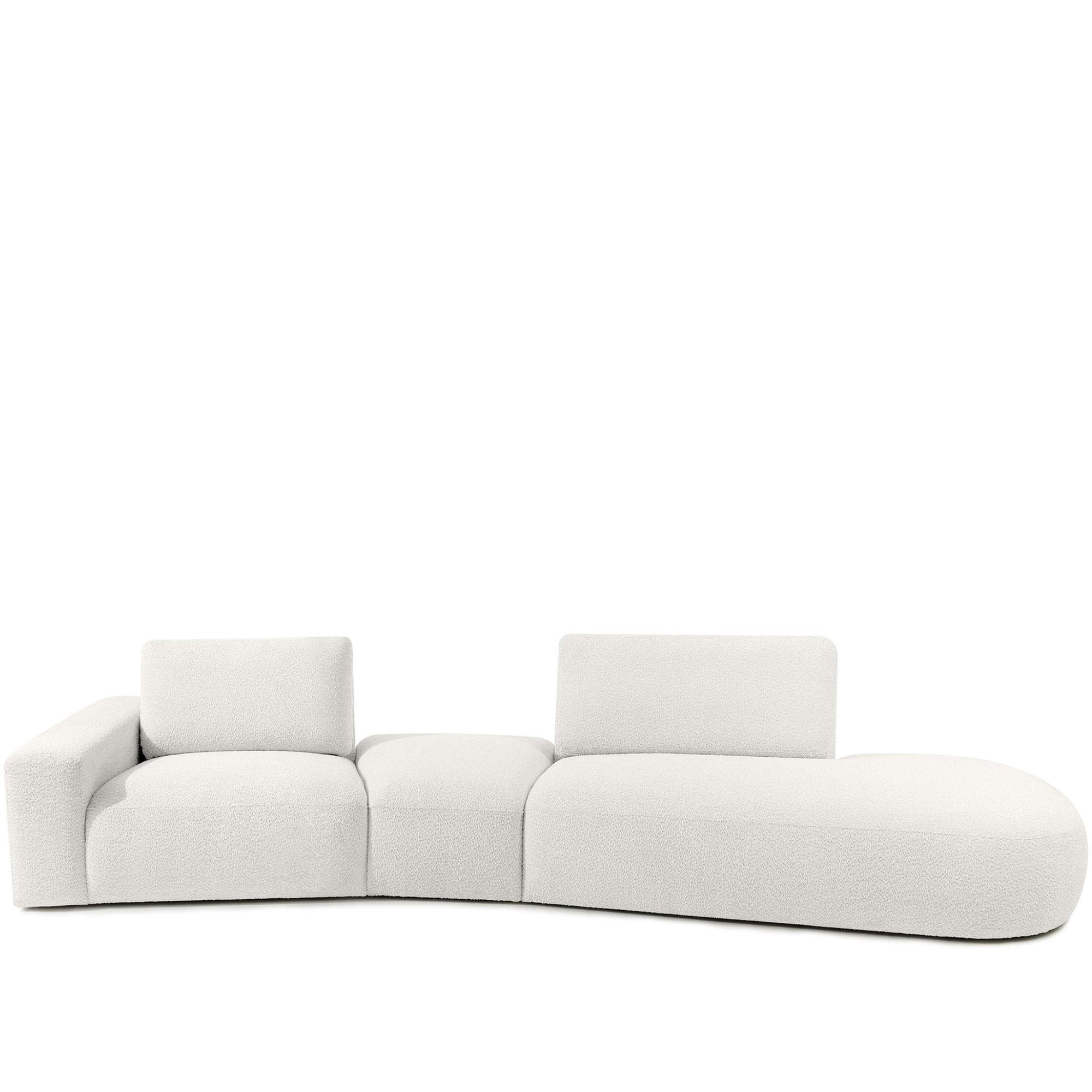 4-SITZER ECKSOFA ZUCCO Boucle rechts, Ecru - Ecru, Textil (350/84/105cm) - KONSIMO®