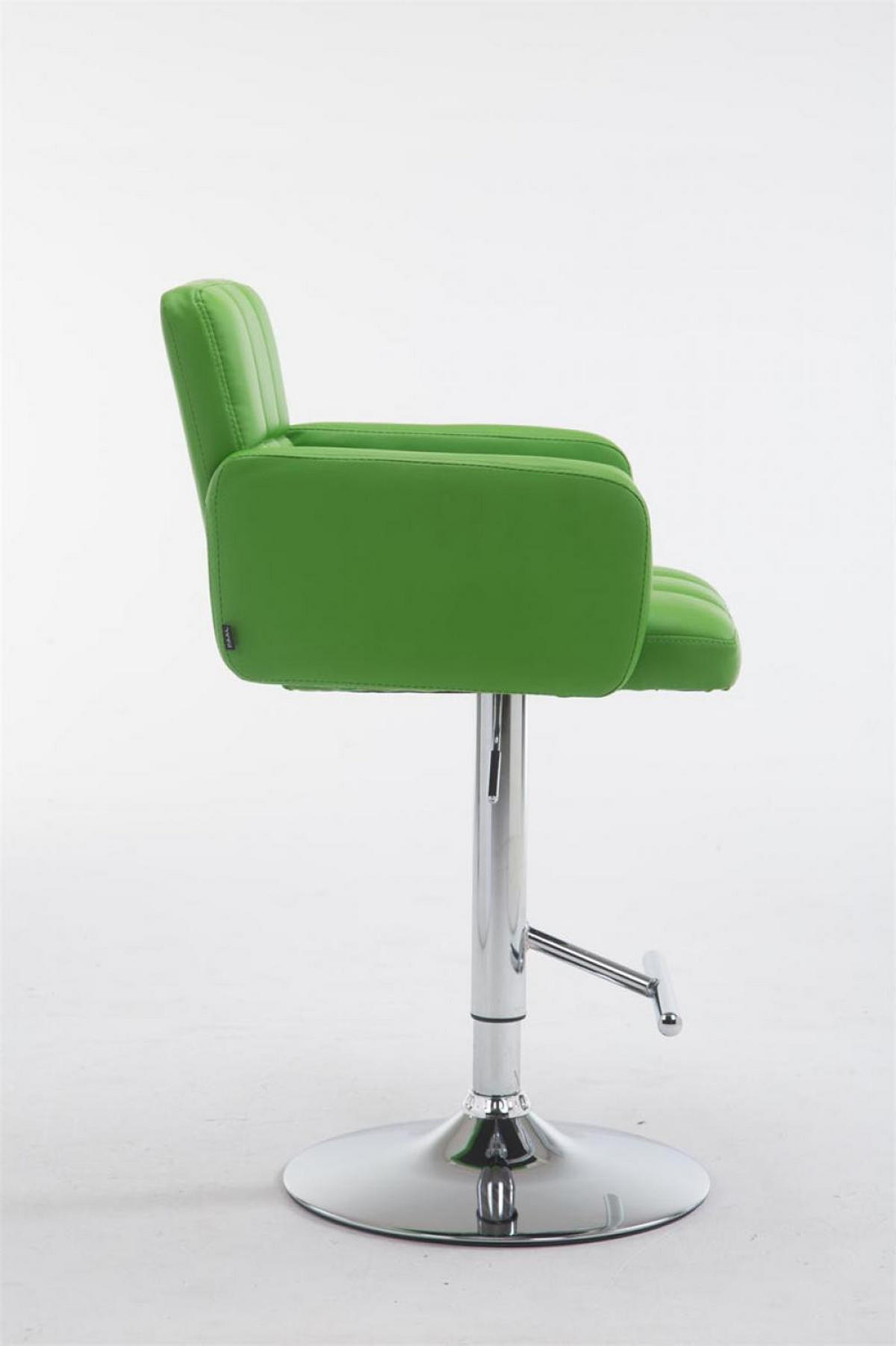 BARHOCKER Lederlook grün - Chromfarben/Grün, Textil/Metall (60/93/56cm) - CLP