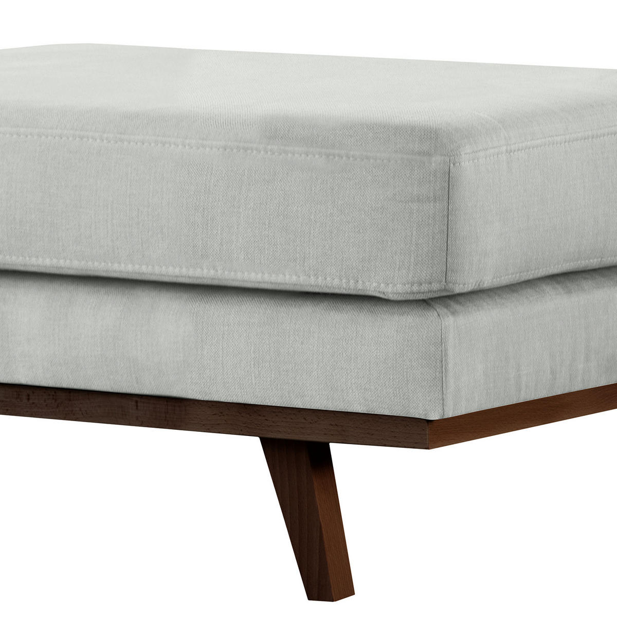 POLSTERHOCKER - Buchefarben/Grau, Buchenholz/Textil (85/43/60cm) - home24