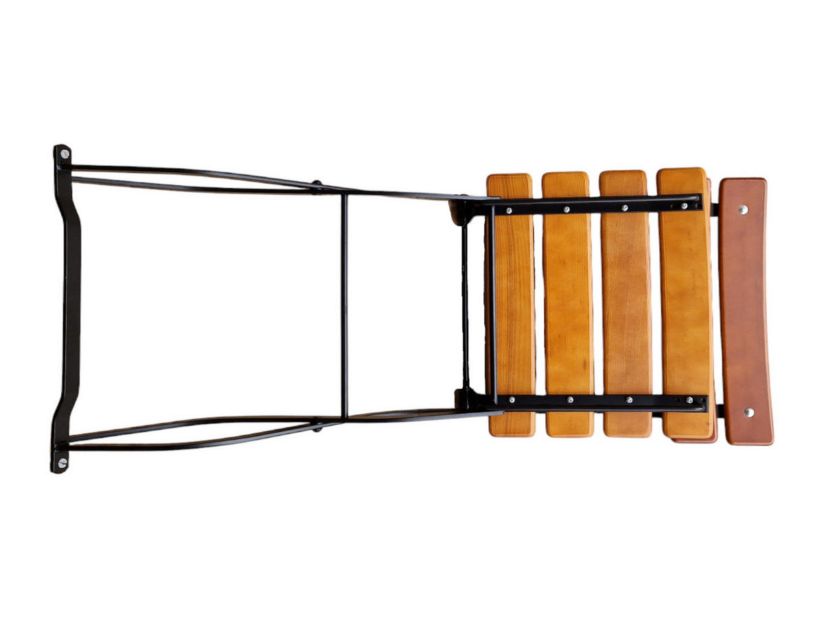 BIERGARTENSTUHL BERGWIESE 1-Sitzer 89x40x35cm Eschenholz Schwarz/Braun - Braun, Holz (40/89/35cm) - CHEFGASTRO