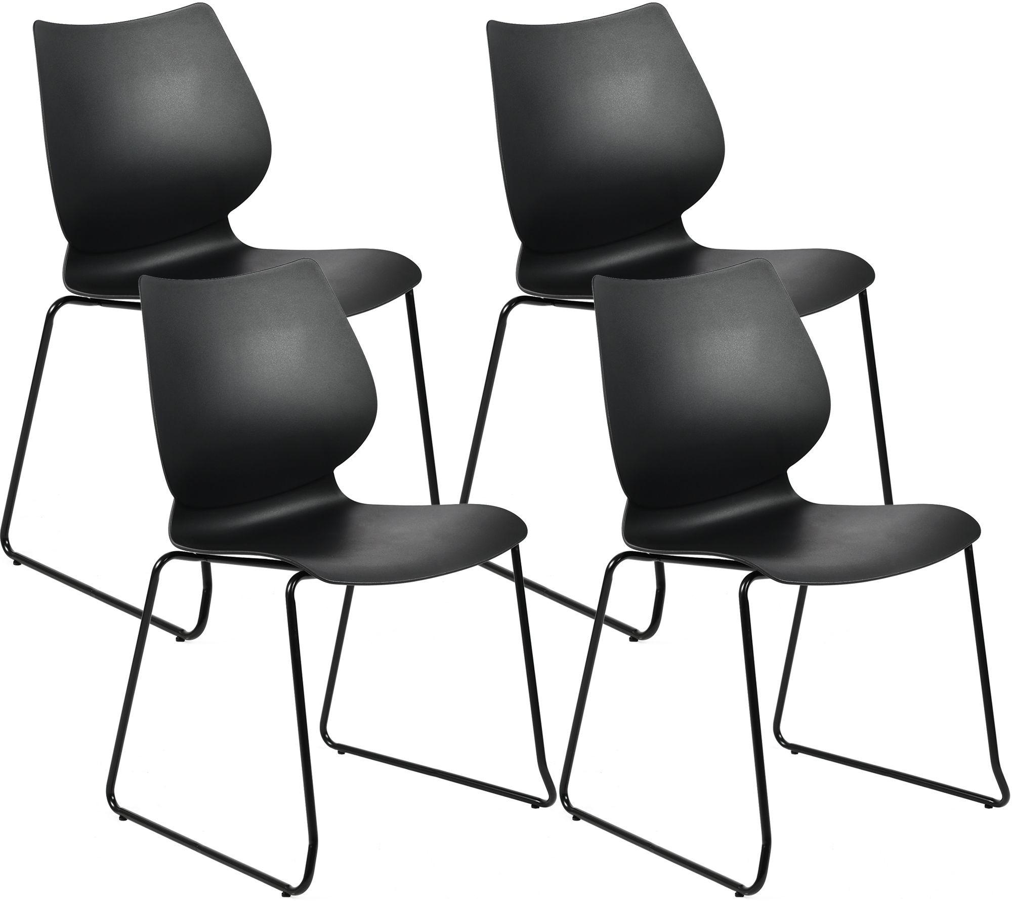 STUHL 4 Kunststoff Schwarz - Schwarz, Kunststoff (47/86/50cm) - CLP