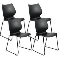 STUHL 4 Kunststoff Schwarz - Schwarz, Kunststoff (47/86/50cm) - CLP