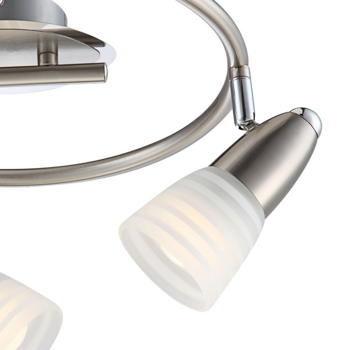 LED DECKENLEUCHTE Metall Silber Schwenkbar - Silberfarben, Glas (29/29/16cm) - Globo Lighting