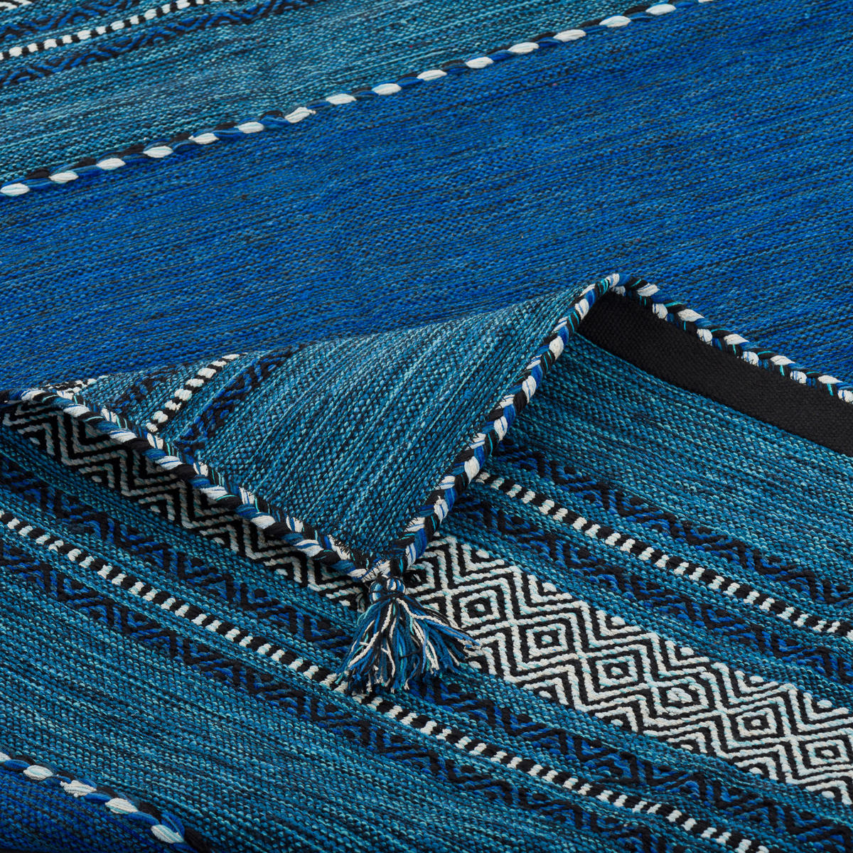 NATUR TEPPICH KELIM NAVARRO - Blau, Textil (300/400cm) - Pergamon