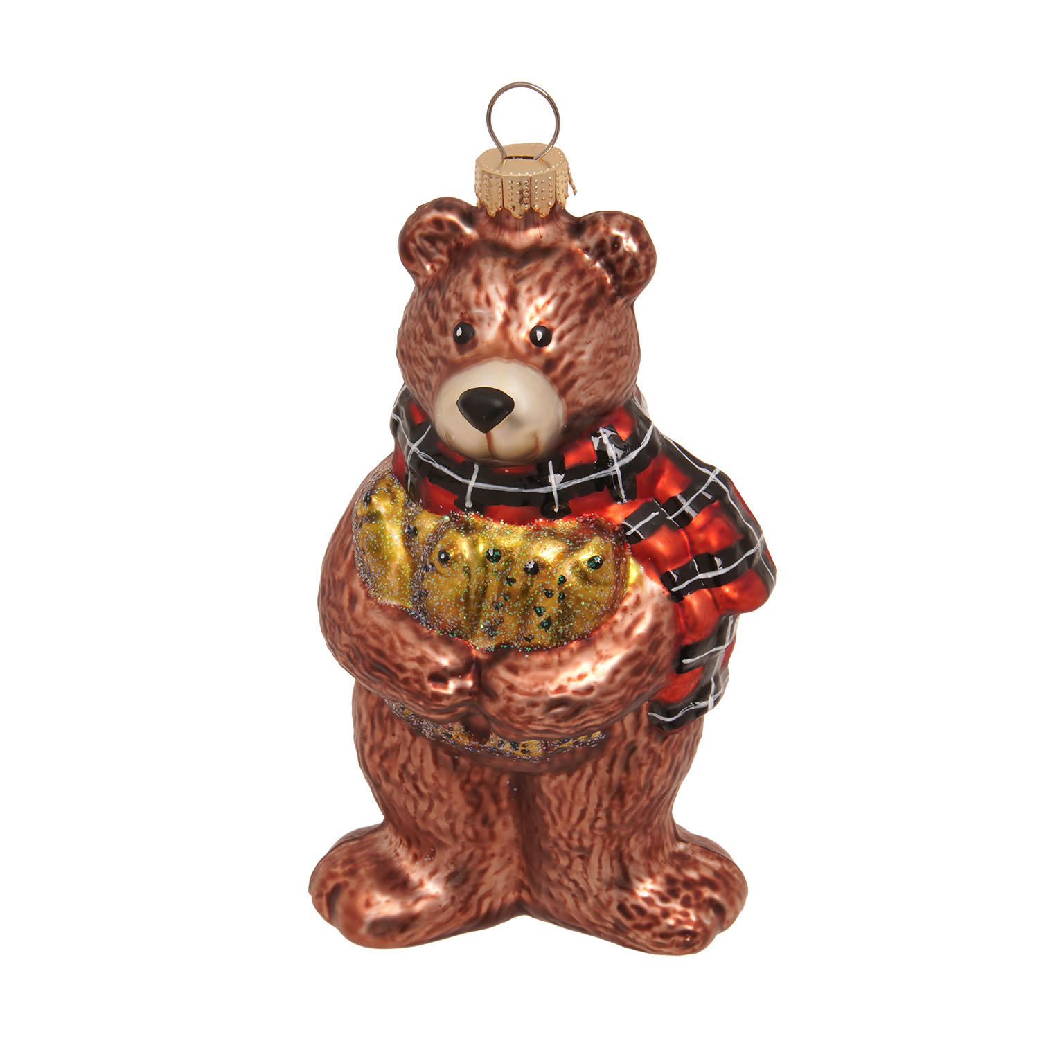 Krebs Glas Lauscha Christbaumschmuck Braun 5x12x6 cm
