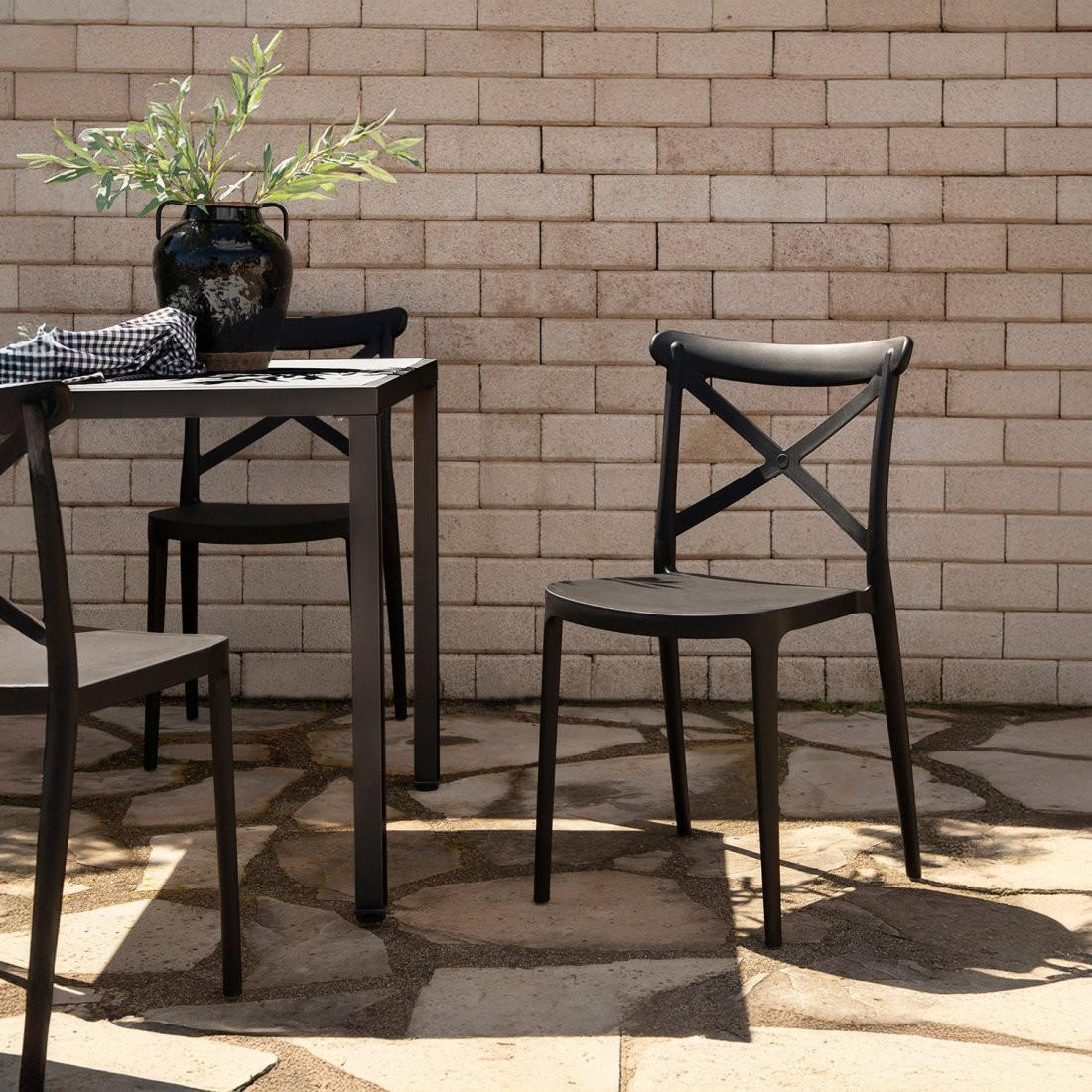 STUHL FÜR DRAUSSEN Birk Grau 48 cm x 81 cm - Grau, Kunststoff (48/81/53cm)