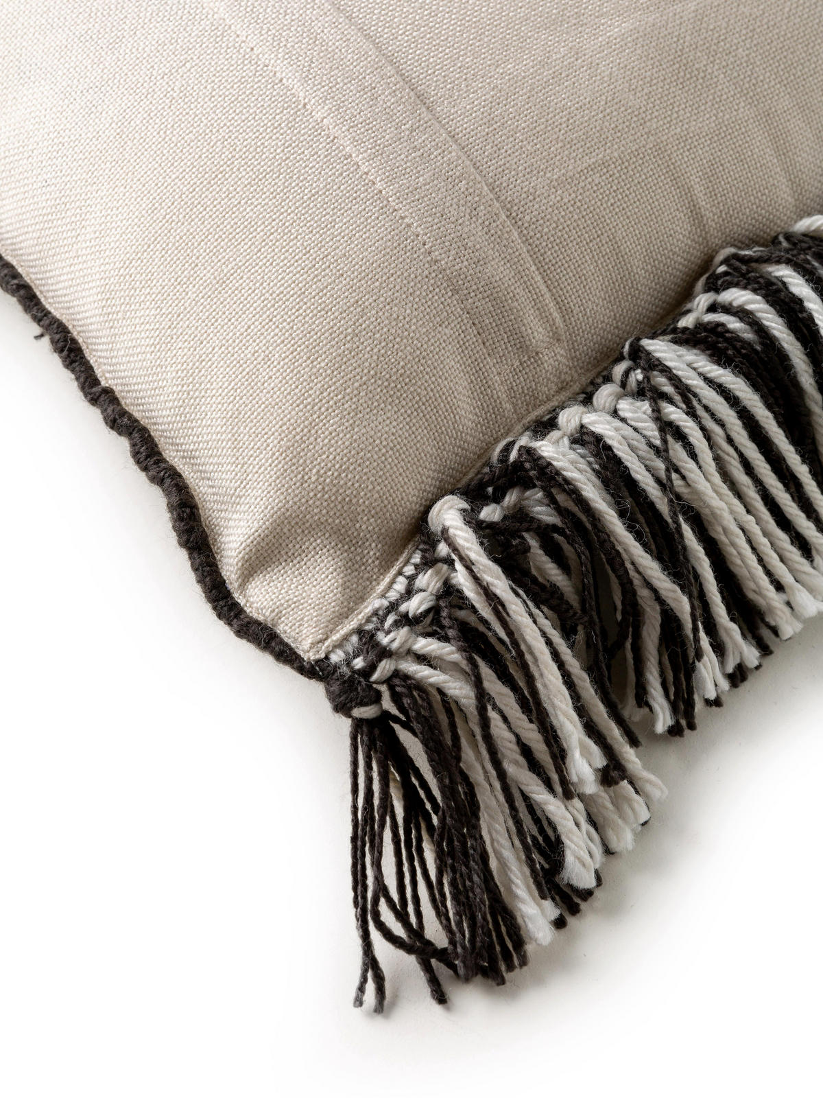 OUTDOORKISSEN Morty Schwarz/Weiß 30x50 cm - Schwarz, Textil (30/50cm) - benuta Pure