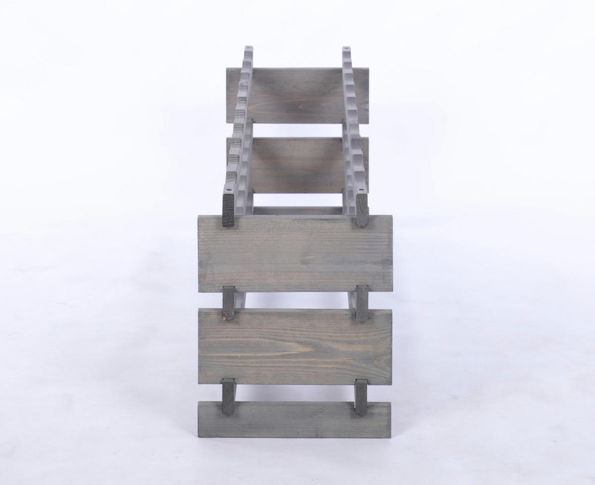 WEINREGAL VINOTECA FLEX PRO HxBxT 37x103x28cm 30 Flaschen auf 3 Ebene Grau - Grau, Holz (103/37/28cm) - PROREGAL