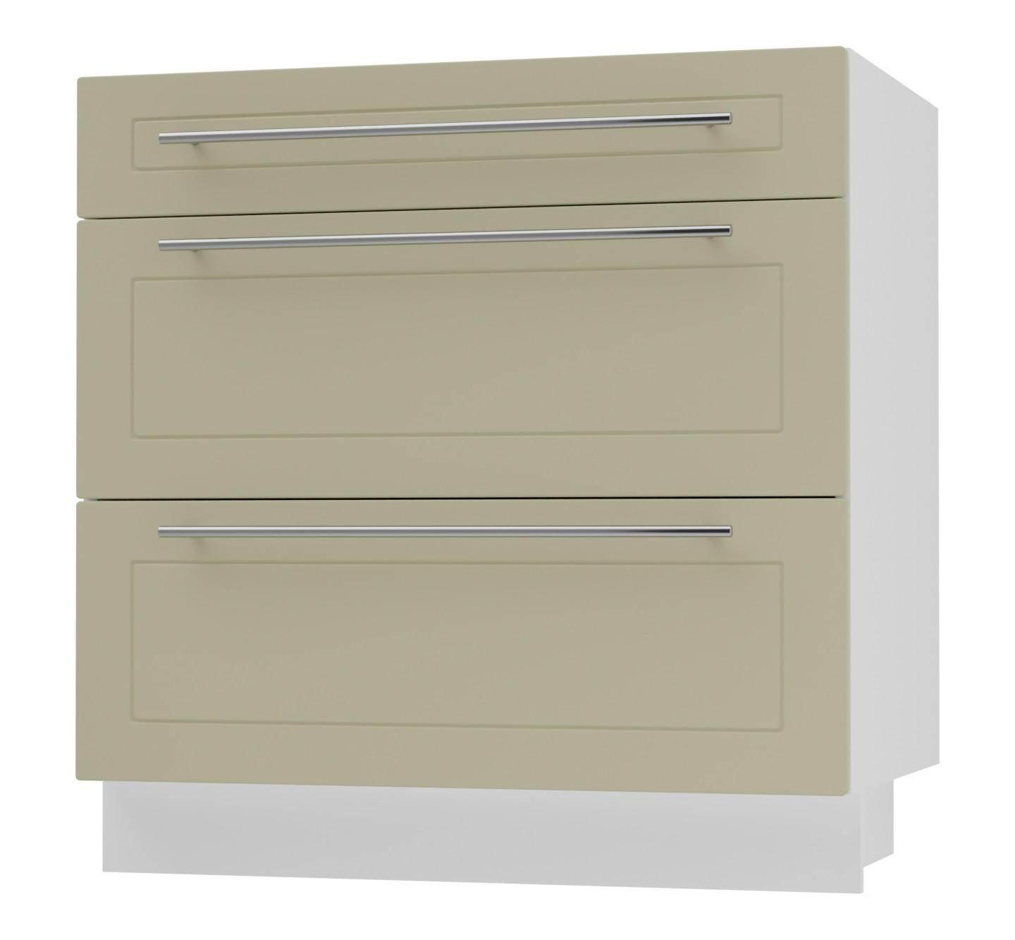 SCHUBLADENUNTERSCHRANK Kvantum D3A/80 80 / 50 / 82cm - Creme/Weiß, Holz/Holzwerkstoff (80/82/50cm) - Feldmann-Wohnen