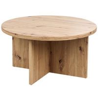 COUCHTISCH hellbraun Holzoptik rund 80 cm Stanton - Hellbraun, Holzwerkstoff (80/80/42cm) - Beliani