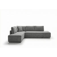 SCHLAFSOFA SADIRA Grau Cord - Schwarz/Grau, Kunststoff/Textil (288/209cm) - KAWOLA