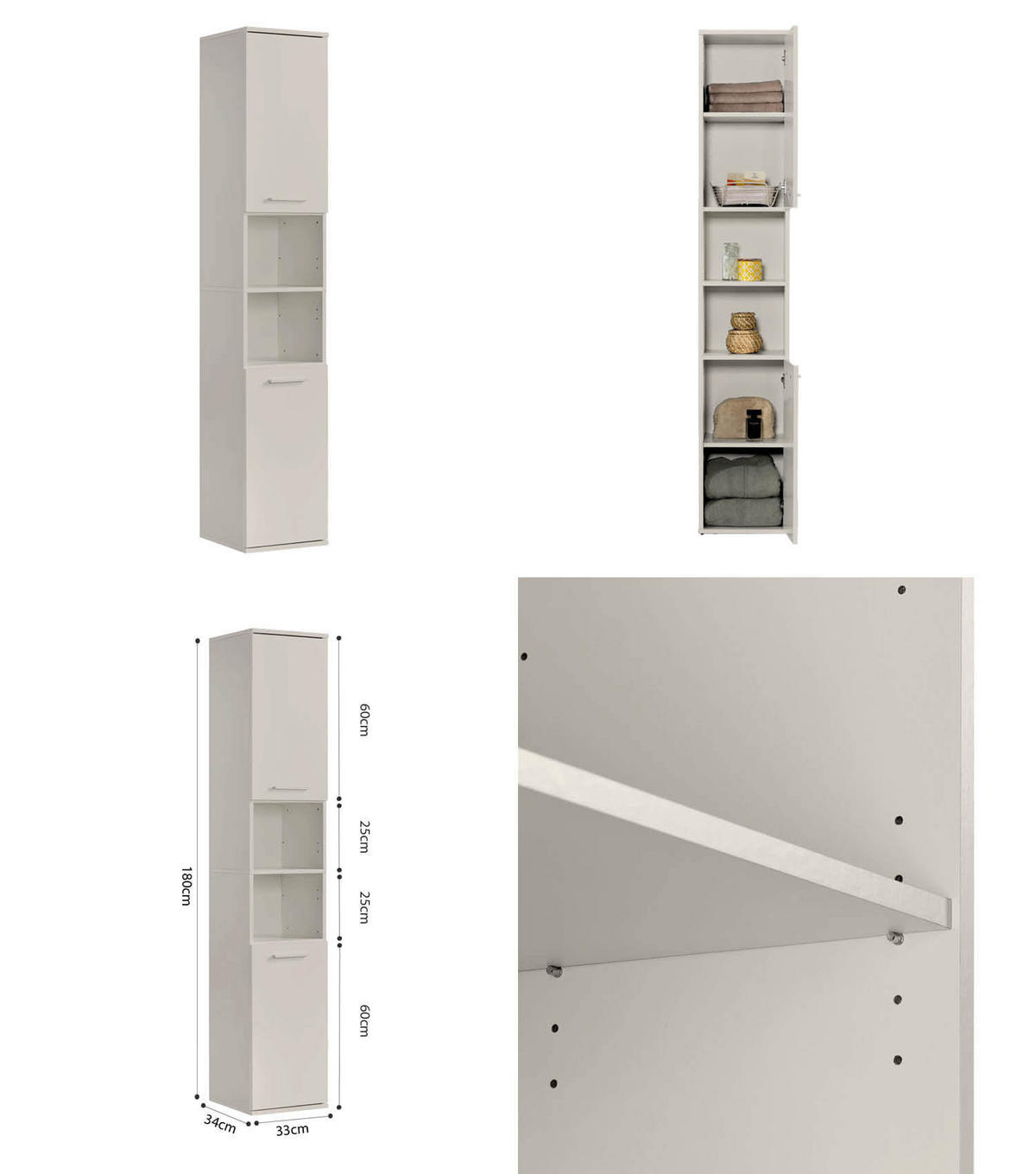 BADMÖBEL-SET 2-teilig Der Steuermann - Beige, Holz (103/180/34cm) - Mokebo