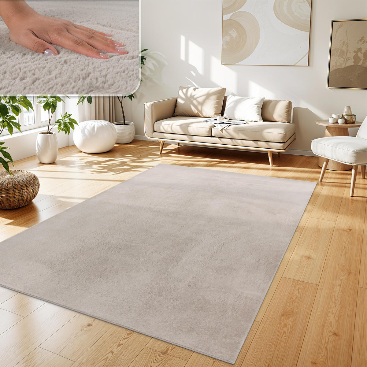 HOCHFLORTEPPICH 120/160 cm Soft 380 - Beige, Textil (120/160cm) - Paco Home