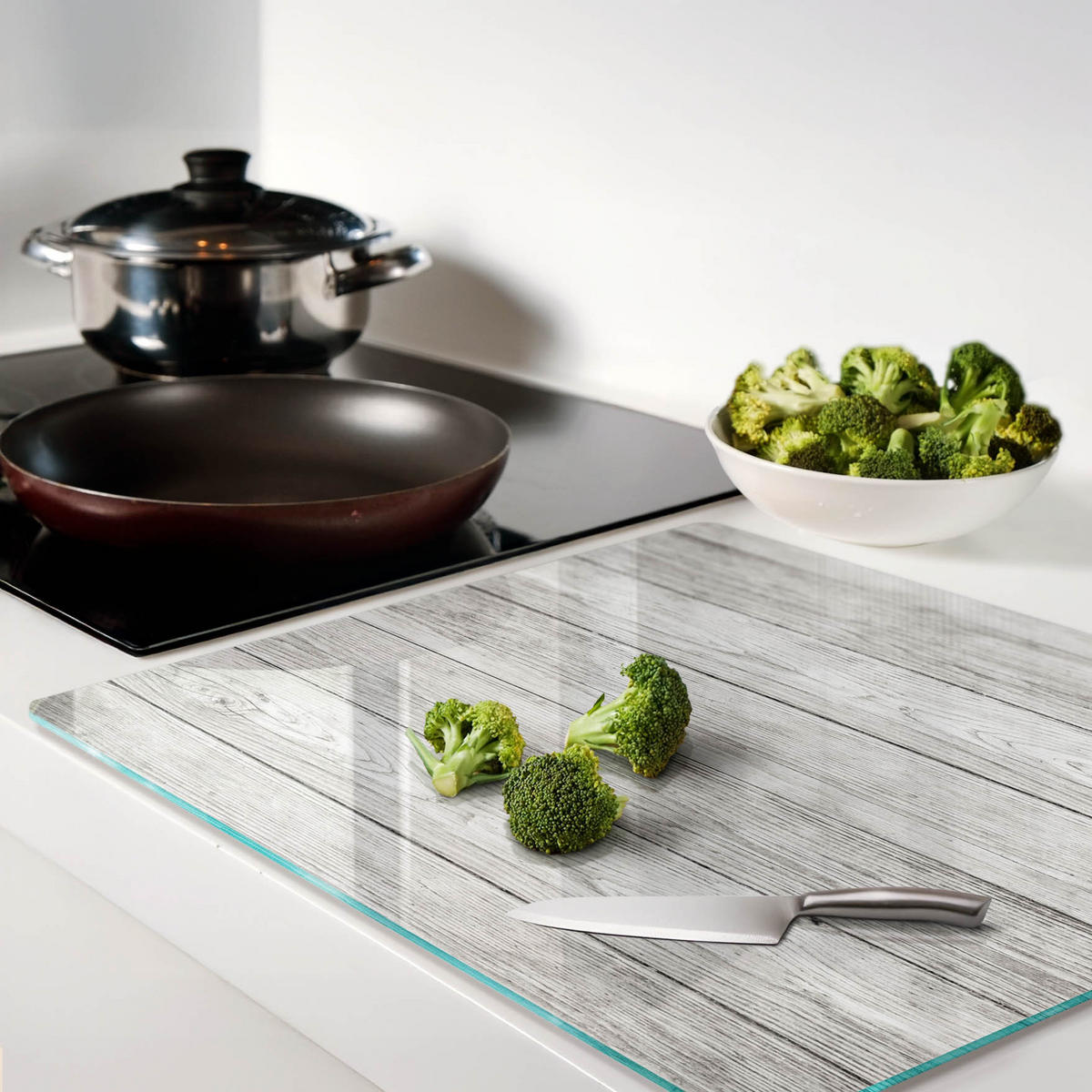 GLASPLATTE 60x52 cm Holz - Grau, Glas (60/0.4/52cm) - TULUP