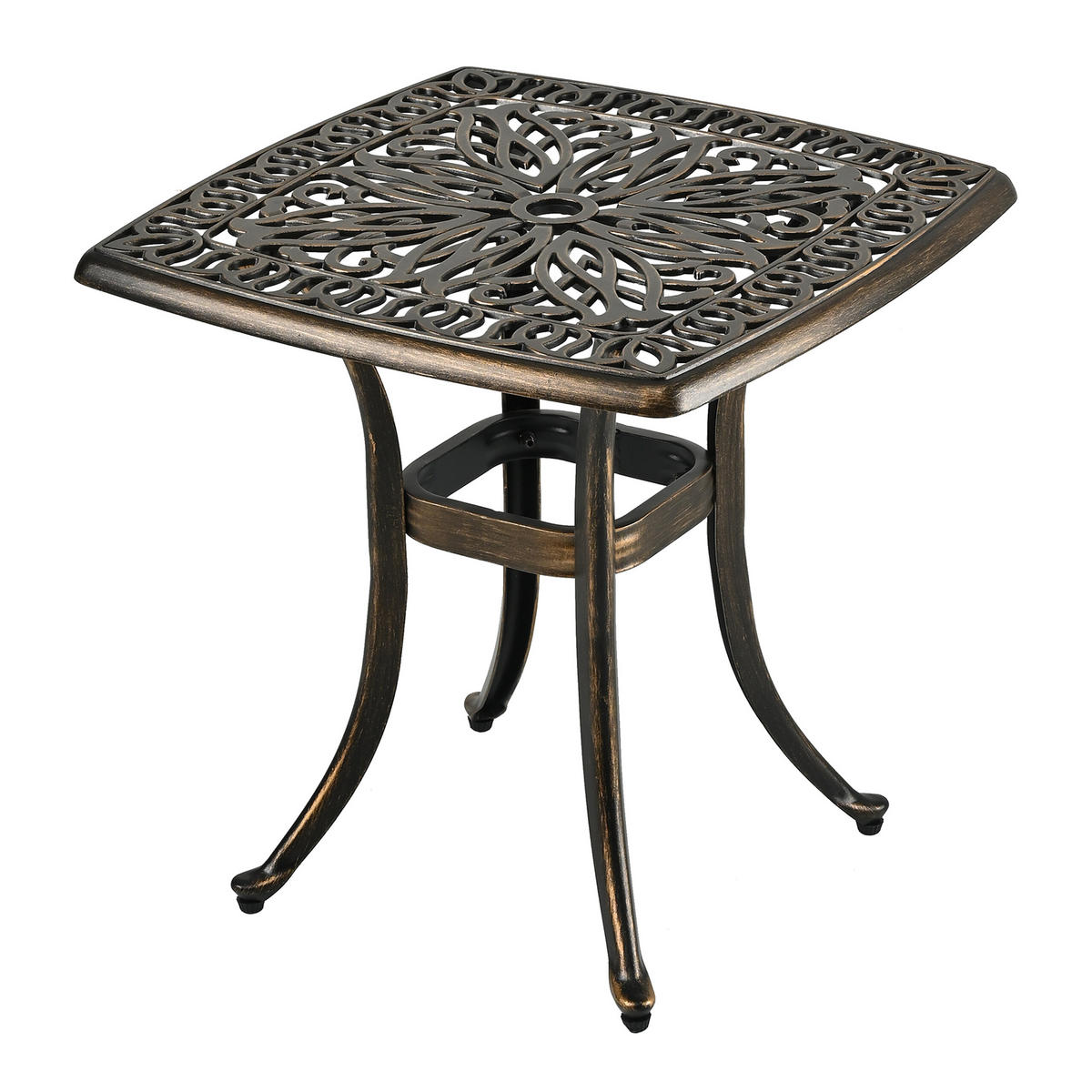 GARTENTISCH - Schwarz, Kunststoff/Metall (53/53/53cm) - Relaxdays