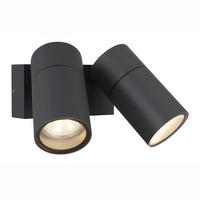 AUSSEN-WANDLEUCHTE Aluminium Schwarz 2 flammig - Schwarz, Metall (15/11.8/10.5cm) - Globo Lighting